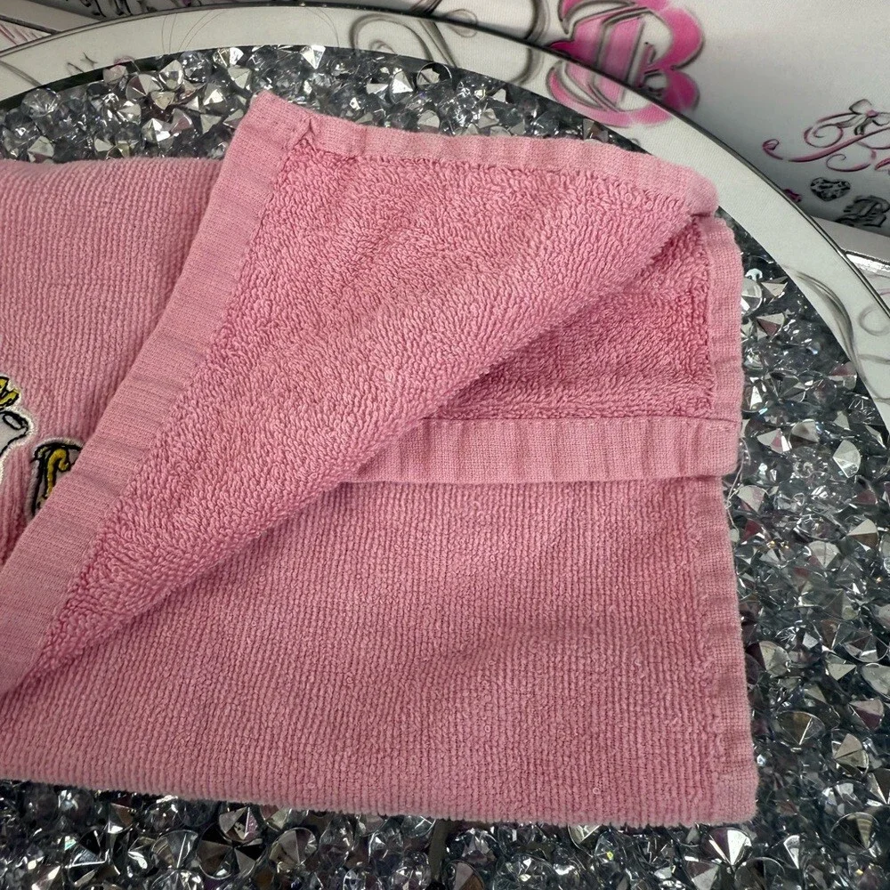 Disney hand towel Pink Mrs. Potts and chip Embroidered Hand Towel kitchen towel